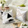 Marble Geometric Patterns Cushion Cover Natural Linen Organic Fabric Double-Sided Printing Breathable Perfect For Home Decor