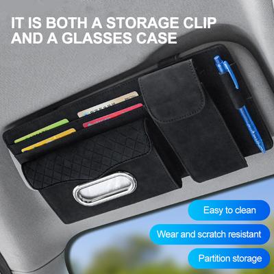 Car Sunshade Storage Bag Multifunction Stowing Tidying Sun Visor Organizer Multi-Pocket Car Pouch Pen Holder Interior Storage