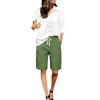 Women’s Summer Loose Fit Drawstring Waist Cargo Shorts with Pockets for Hiking Travel Casual Relaxed Wide Leg Design