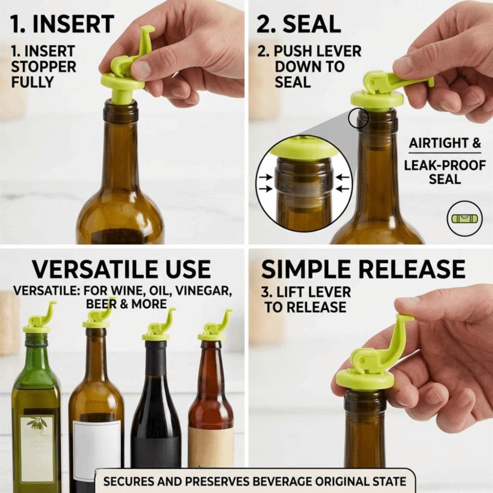2pcs Air-tight Seal Beverage Stopper Plug Bottle Vacuum Stopper Beverage Preservation