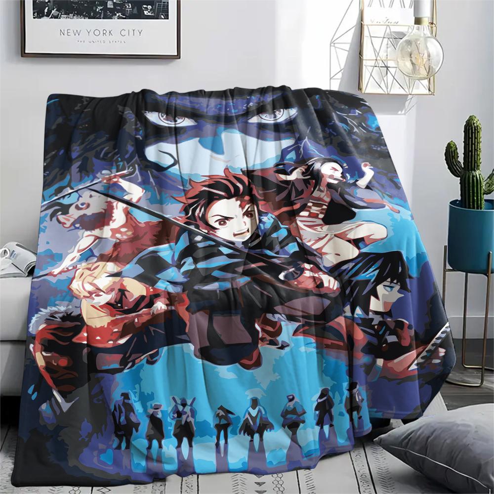 Demon Slayer Retro Style Blanket, Soft Throw for Sofa Bed, Ideal Gift for Retro Anime Fans.chl