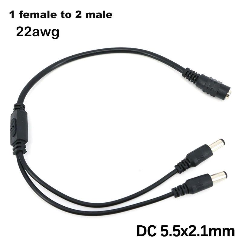 5.5x2.1mm DC 5v 12v 1 Female To 2/3/4/5/6/8 Way Male Power Supply Splitter Cable Adapter Connector Cord For Strip Light Camera