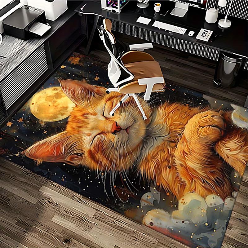 1pc Holiday Gift! Cute Cat Pattern Office Chair Cushion - Non-Slip Rug, Suitable for Offices, Home Décor, Living Rooms, Bedrooms, Game Rooms, All Year
