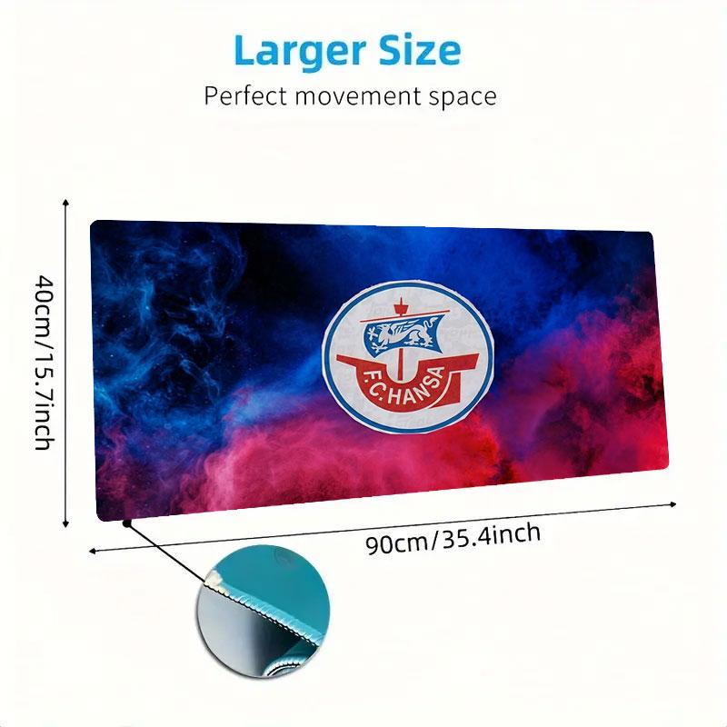 F.C. Hansa Rostock Large Size Mouse Pad Large Gaming Table Cushion Non-slip Laptop Tablet Big Mousepad XXL Mat Mini PC Playmat With Lock Edge