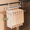Folding Magic Pants Hangers 6layers Stainless Steel Space Saving Clothes Rack Organizer For Wardrobe Jeans Trousers Scarf