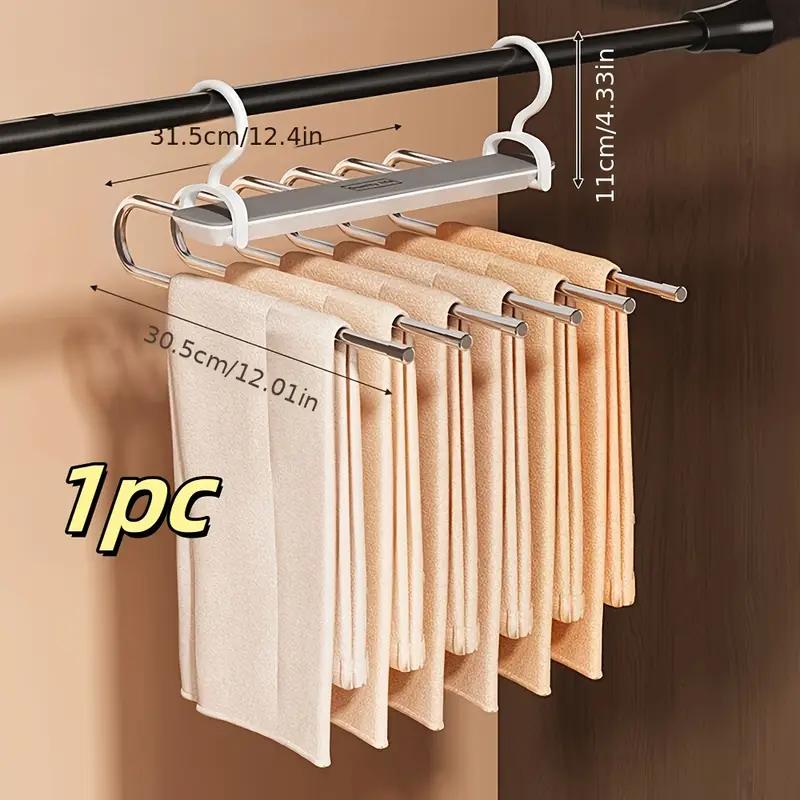 Folding Magic Pants Hangers 6layers Stainless Steel Space Saving Clothes Rack Organizer For Wardrobe Jeans Trousers Scarf