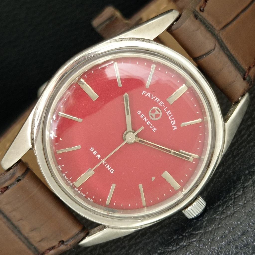 

ВИНТАЖНЫЕ МУЖСКИЕ ШВЕЙЦАРСКИЕ ЧАСЫ FAVRE LEUBA SEA KING 253 С КРАСНЫМ ЦИФЕРБЛАТОМ С РУЧНЫМ ЗАВОДОМ a703735-1