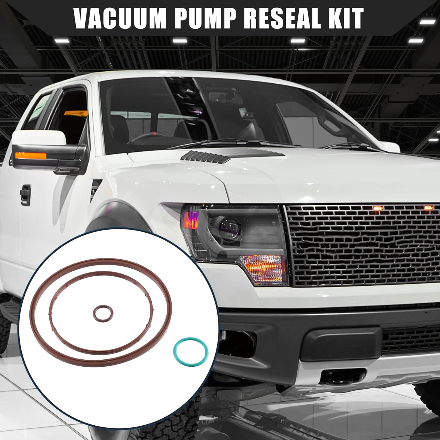 

DL3Z-2A572-A/Engine / 3.5L Vacuum Pump Seal Kit for Ford F-150 2013 2015 / Vacuum Pump Gaskets for Lincoln/Elasticity/Fluororubber / 1 Set/Brown