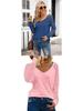 New Women's Patchwork Long Sleeve Striped Casual Loose Top