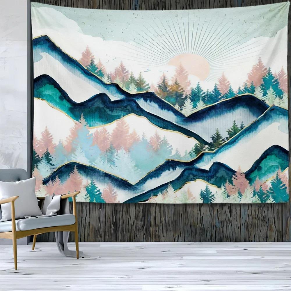 Абстрактная картина Узор восхода солнца Декоративный гобелен Украшение стены для дома — фото 8