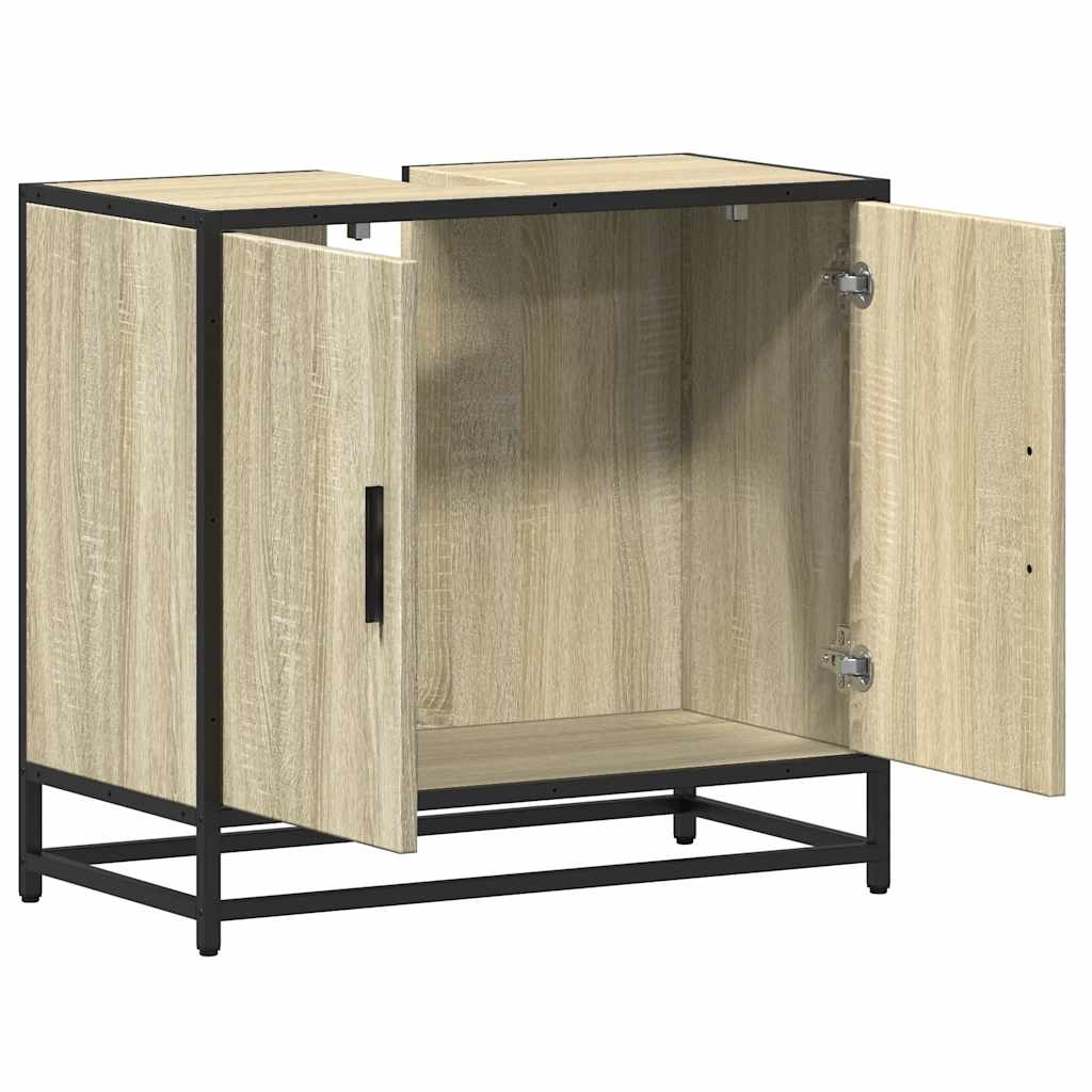 Bathroom Vanity Cabinet Sonoma Oak Finish 65 X 33 X 60 Cm Particleboard