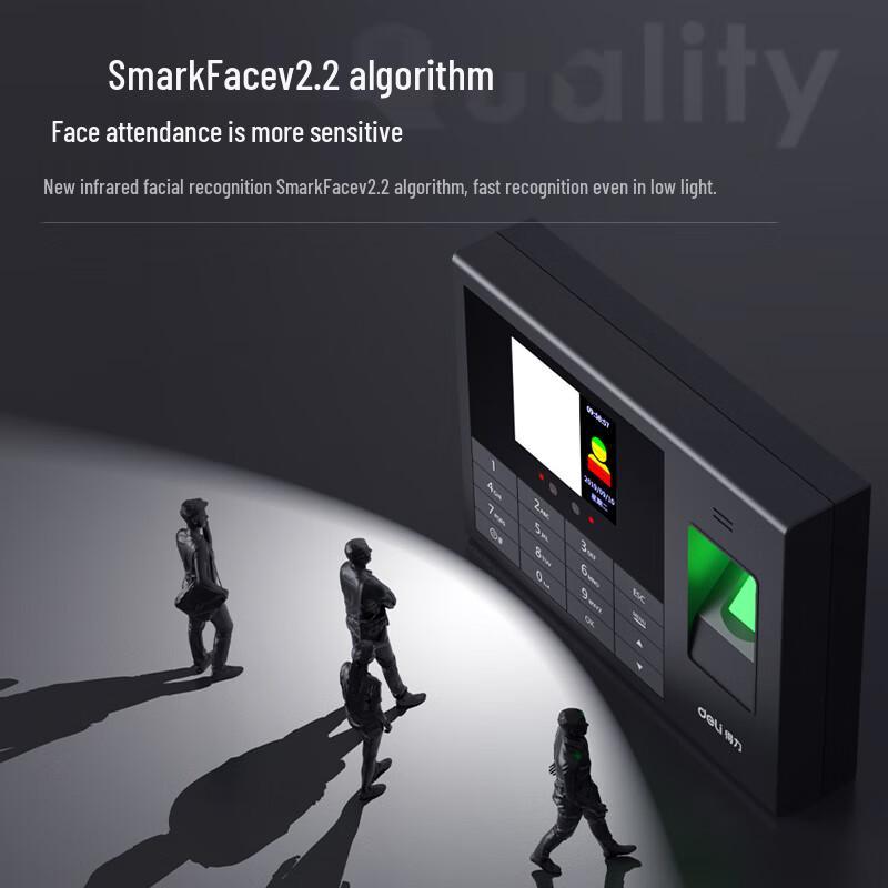 Deli 3765 Face & Fingerprint Attendance Machine CN plug (adapter included)