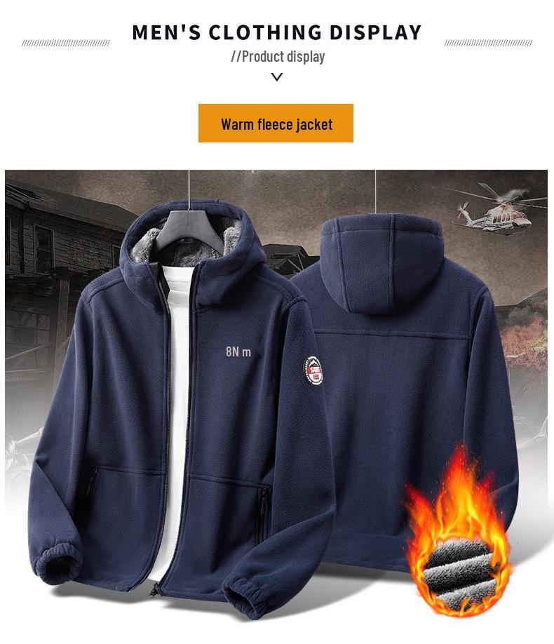 Jaqueta de Lã Sherpa Masculina Plus Size - Grossa, Quente, Estilo Outono/Inverno