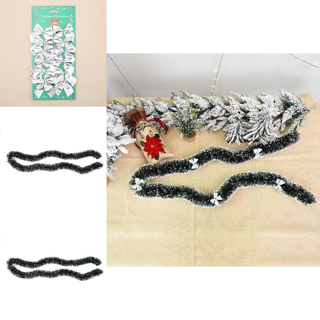 2m Dicke 65ftx90mm Lametta Weihnachtsbaumschmuck Weihnachts Schleife Girlande