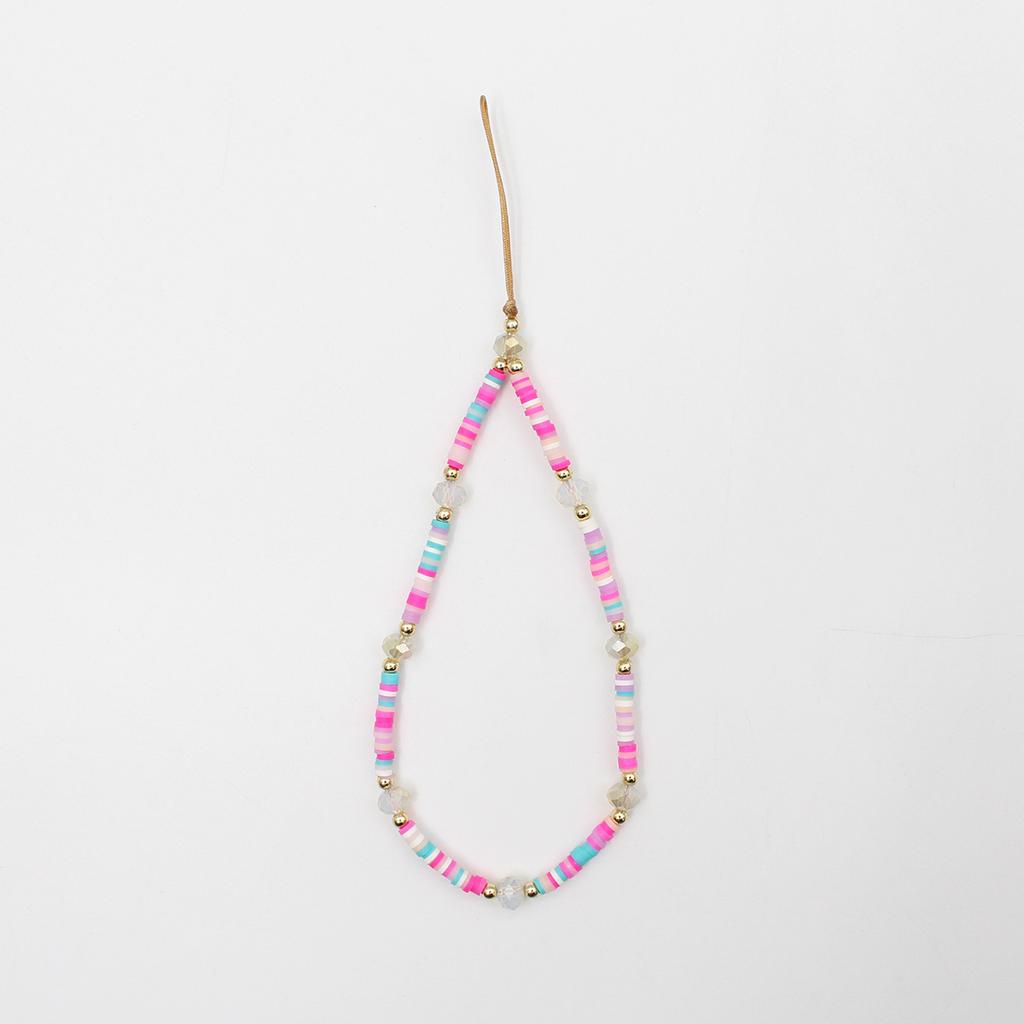 Color mobile phone chain beads selling devil's eye soft pottery mixed color mobile phone chain lanyard manufacturers.