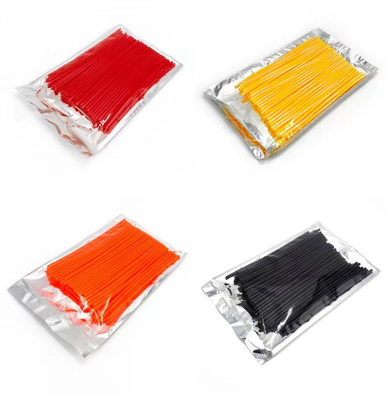 Motorcycle 24cm Colored Spoke Sleeves - 72 Pack, Eco-Friendly Radiation Decoration Strips
