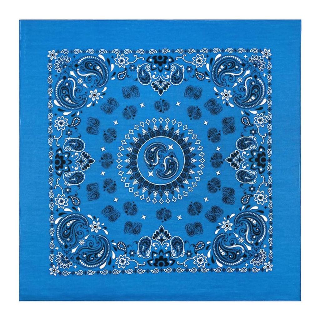 Trifong bandana light blue paisley pattern cotton 100% fade-resistant quick-drying 55cm x 55cm blue