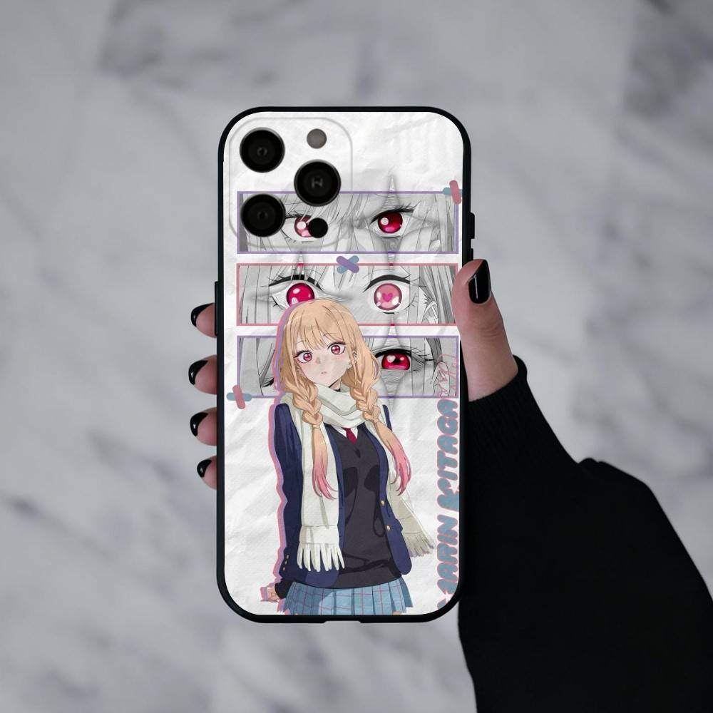 Mein Dress Up D-Darling M-Marin K-Kitagawa Handyhülle Für iPhone 17pro, 16,15,14,13,12,11 X XR Plus,Andere Weiche Schwarze Hülle