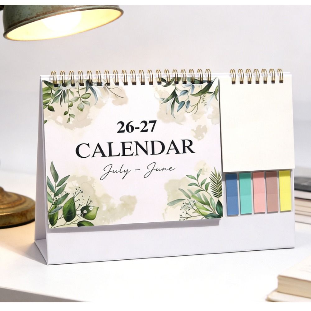 Thick Paper Desktop Calendar Portable Standing Flip Calendar English Calendar  Time Management