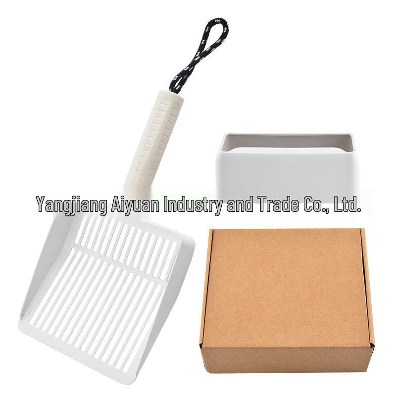 

Detachable Stainless Steel Cat Litter Scoop Set - Tofu Litter & Poop Picker, Garden Soil Sieve. Rubber Handle with Base