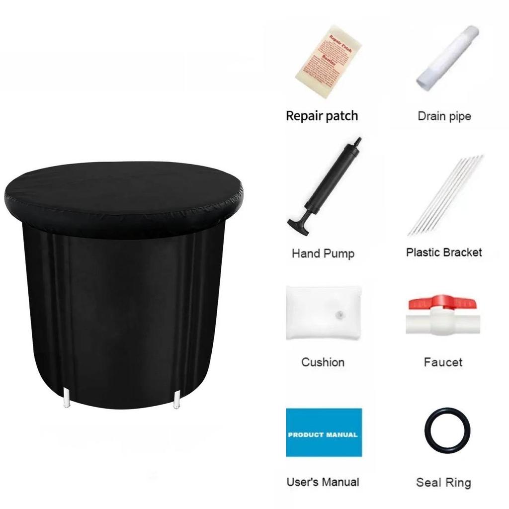 Portable Foldable Ice Bath Tub for Adults - Inflatable, Compact, Athletes Chill