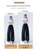 Women’s Spring Striped High-Waisted Wide-Leg Drawstring Pants - Casual Color Block, Loose, Slimming, Two-Wear Style.