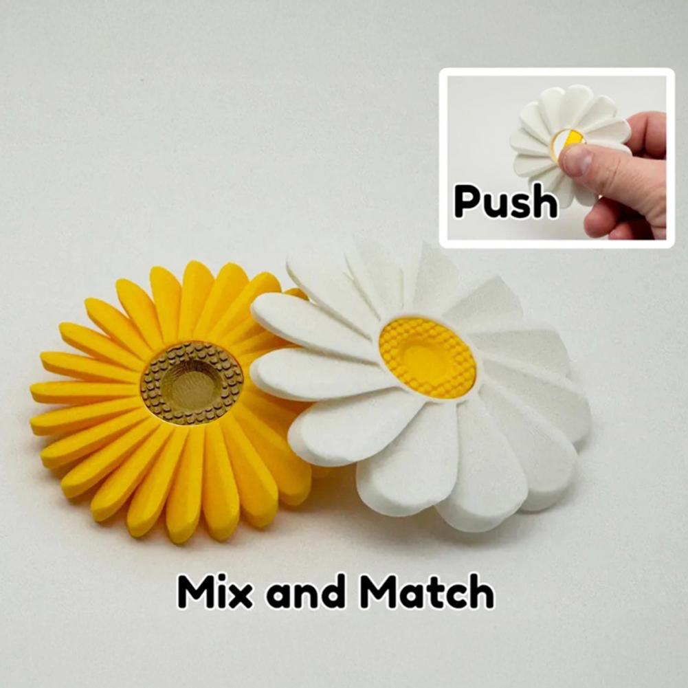 6.65cm Flower Fidget Spinner 3D Printed Spring Flower Fidget Toy Stress-Relief Flower For Home Office Use Adults And Children
