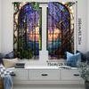 Set Of 2 Vibrant Stained Glass Wisteria Flower Printed Curtains Beautiful Home Decor Bedroom Bathroom Living Room Dining Curtain For Area Made
