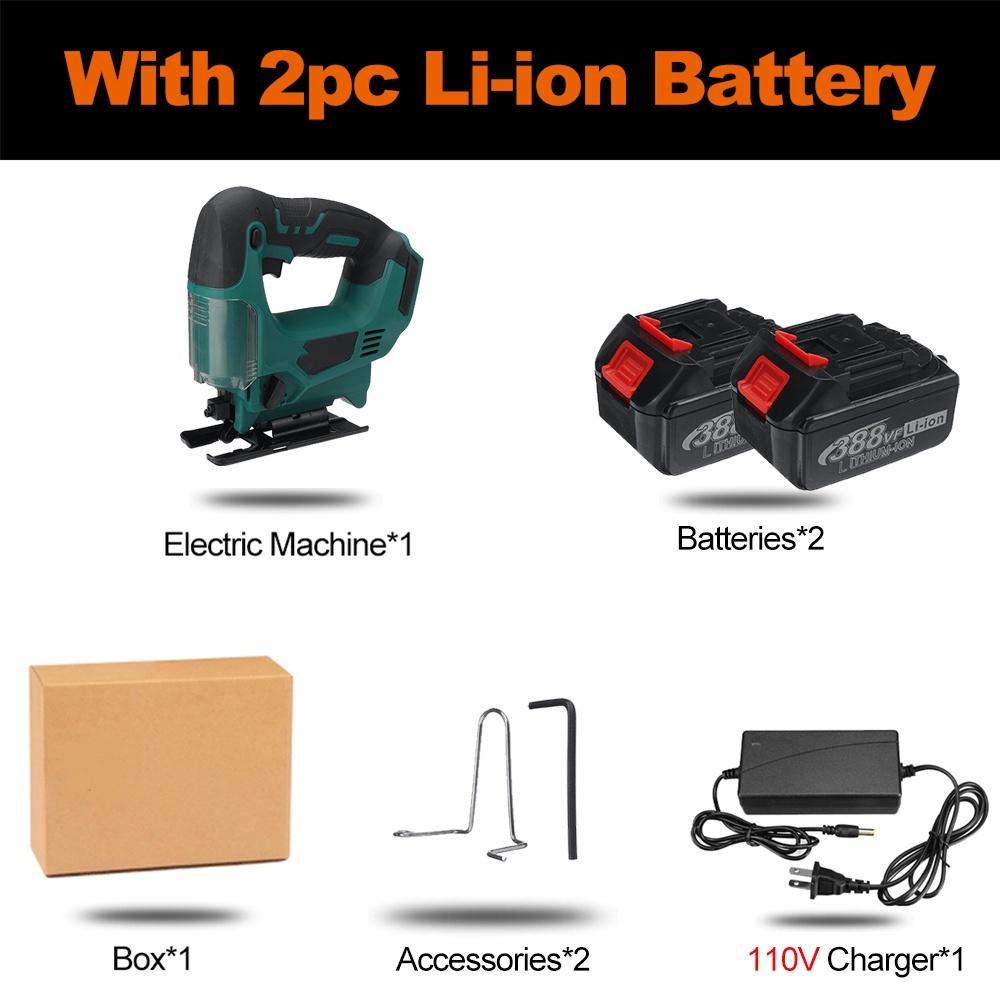 Cordless Electric Jigsaw Rechargeable Adjustable Wood Metal Brushless Jig Saw Woodworking Power Tools for 18V Battery DC 18V