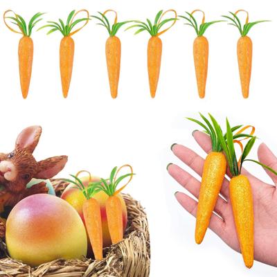Easter Carrot Hanging Ornaments-6PCS Artificial Carrot,Realistic Thanksgiving Carrots Hanging Pendant For Tree