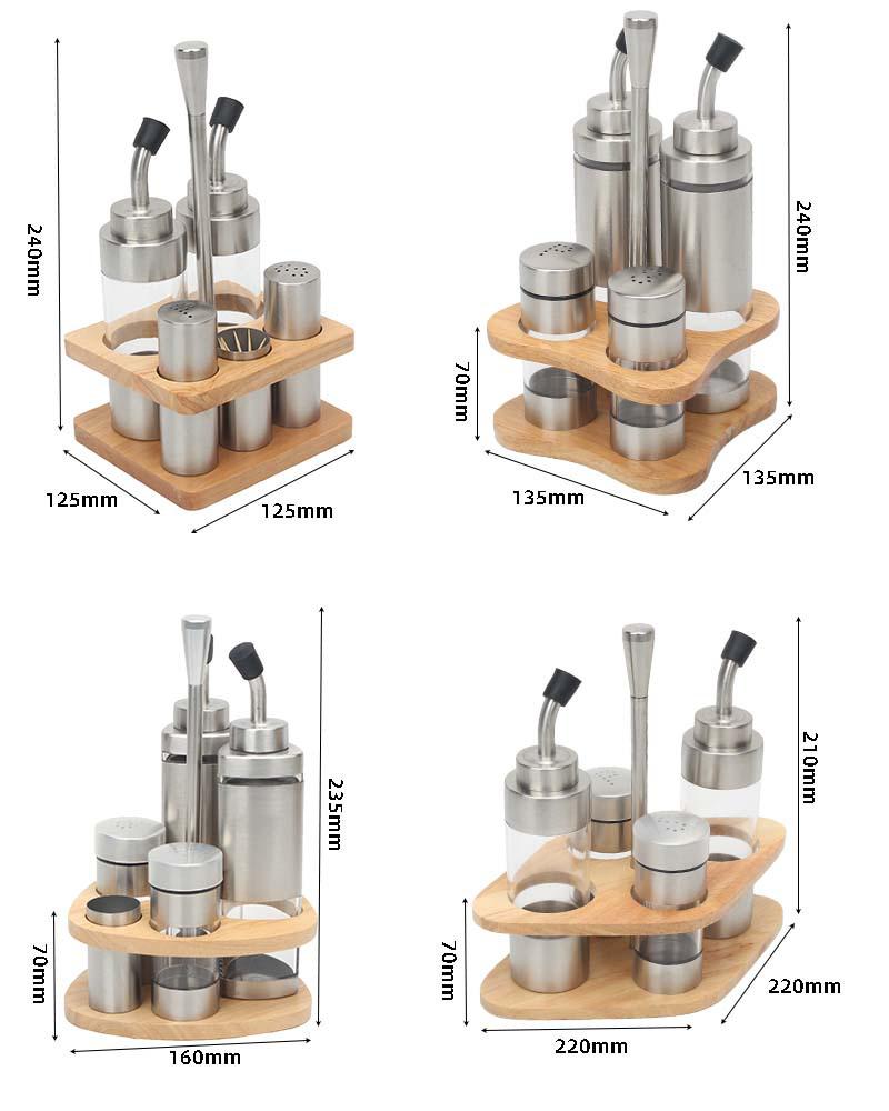304 Stainless Steel Spice Set: Seasoning Jar, Oil Pot & Salt Shaker with Lid for Home & Restaurant.