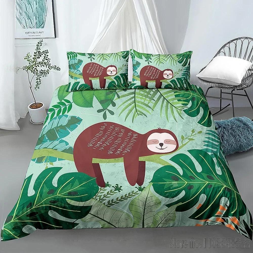 Comforter Decor Cartoon Sloth Printed Love Child Hd Comforter For Kids Bedding Sets Bedclothes Bedroom Decor