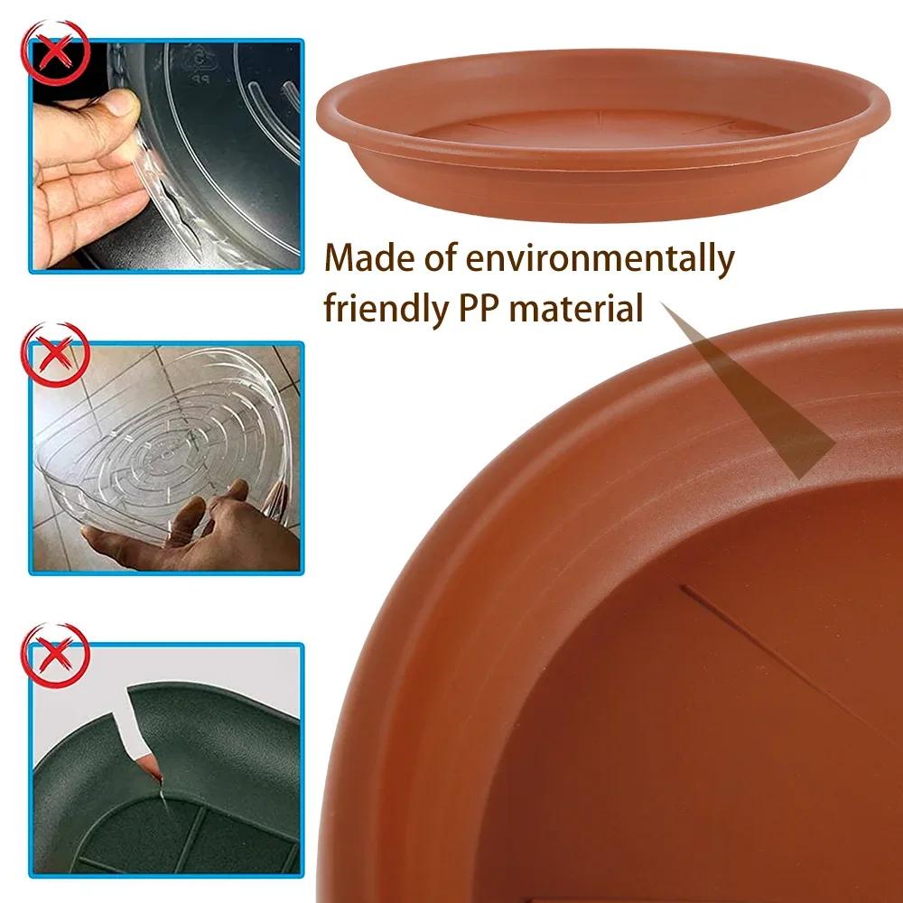 5Pcs Durable Plastic Plant Saucer 6/7/8/10 Inch Round Drip Plant Trays Flower Pot Indoor Outdoor Home Garden Supplies