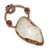 Clear Quartz Pendant Gemstone Jewelry, Copper Electroformed Pendant, Handmade Jewelry Birthstone Pendant, Gift For Him
