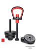 Environmentally Friendly Adjustable Kettlebell Handle with Rubberized Grip for Dumbbells and Push-Ups