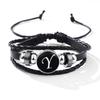 Fashion 26 Letters PU Leather Bracelets Multilayer A-Z Name Initials Bracelet For Men Wrist Accessories Jewelry Birthday Gifts