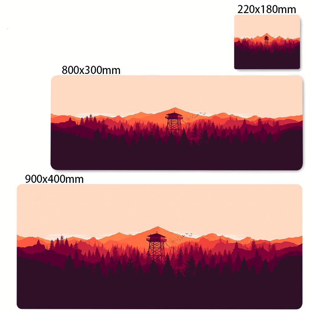 XXL Gummi Tiefwald Großes Mauspade Firewatch Mauspade Gamer Rutschfeste Kunst Schreibtischmatte Computer Laptop Pads 90x40cm Tastaturmatten