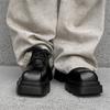 High Street Leather Niche New Square Toe Thick Sole Platform Hair Stylist Casual Height Increasing Derby Shoes
