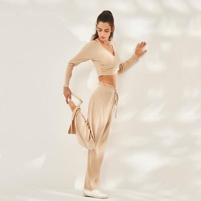 Kadın Hızlı Kuruyan Geniş Paça Yoga Pantolonu: TRBA19007 Sınır Ötesi, Günlük Dış Giyim