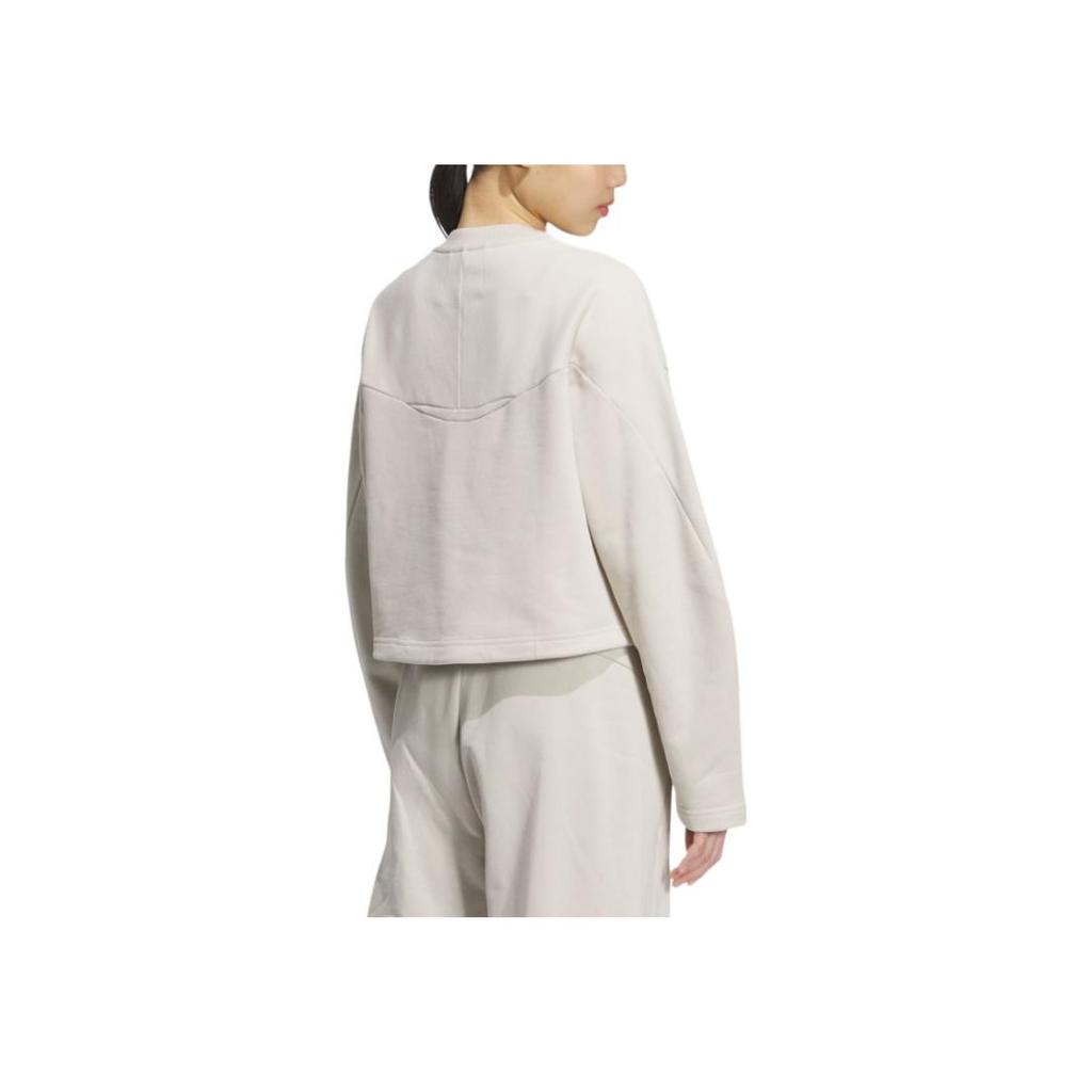 Adidas Fustl W Crew Loose Fit Round Neck Short Fashion Versatile Long Sleeve Sweatshirt Women sweatshirt Miracle-Bauxite-Brown JM4276