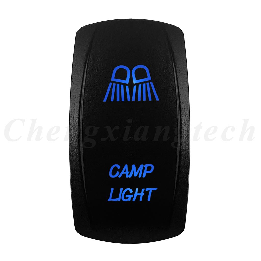 12V 20A Blue Led Car Boat Laser Rocker Switch ON OFF (ON) OFF ON OFF ON (ON) OFF ON (ON) OFF (ON) Waterproof