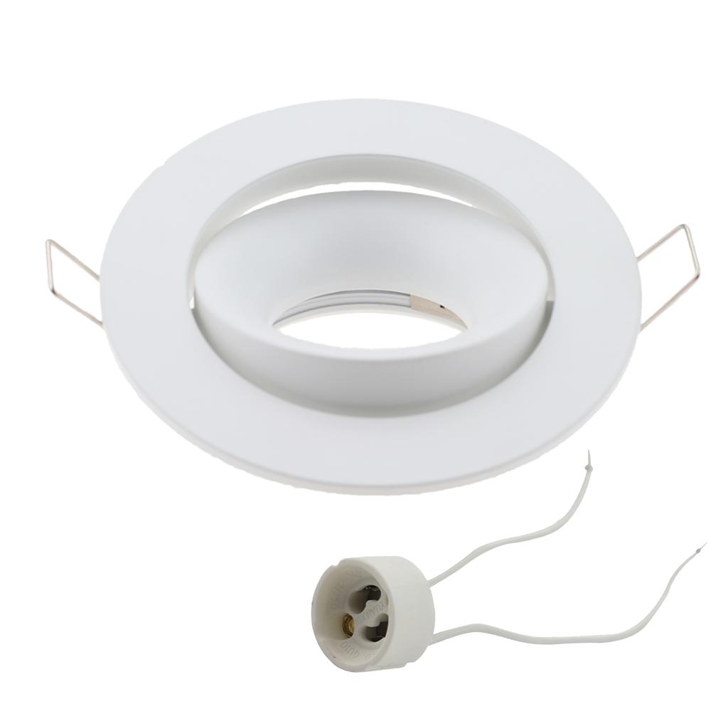 Rund GU10 Infälld Downlight Ersättningssats Svart MR16 Sockel Monterings Takspotlight Ram GU5.3 Lampa Sockelhållare