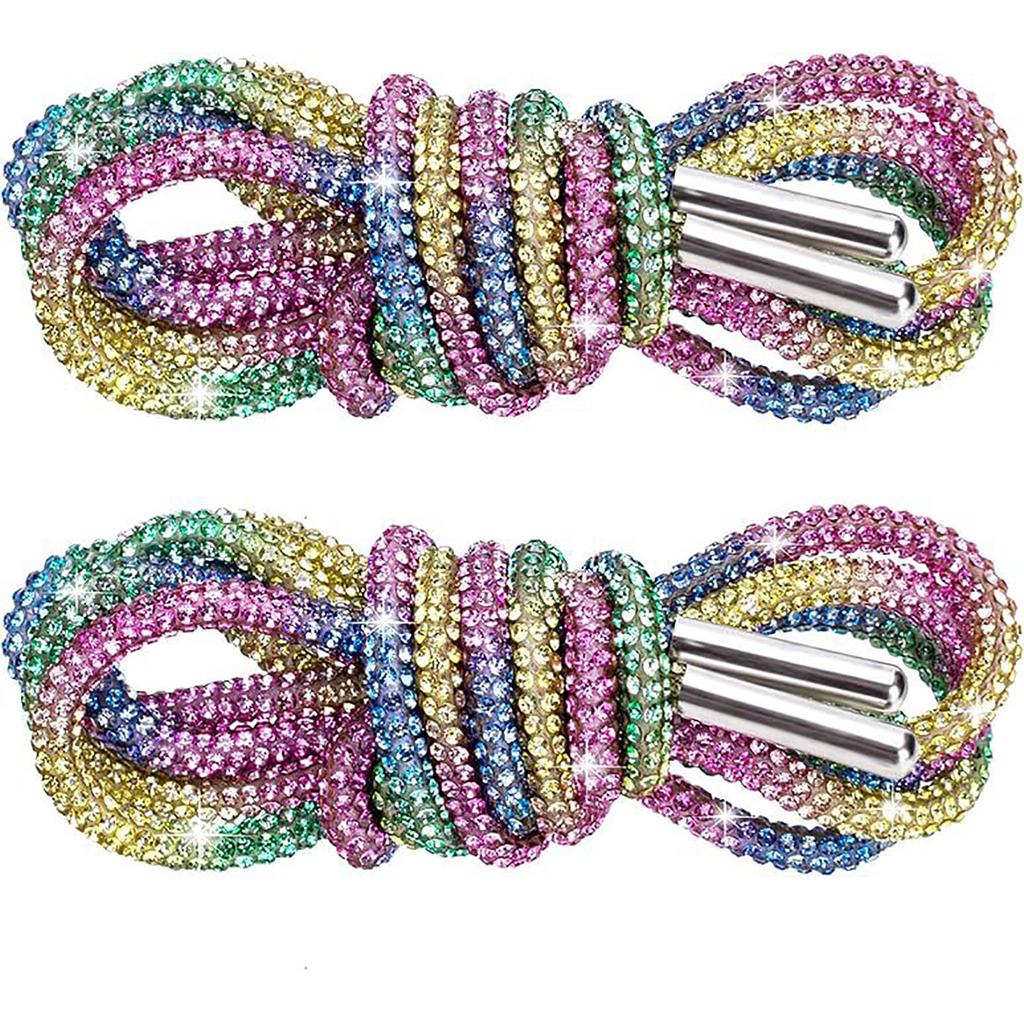 Strassrep Skosnören, Glittrande Skosnören För - 2ST Strass Bling Skosnören, Bling Runda Skosnören Dragskosnöre Ersättningsaccessoarer 120cm