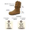 European and American temperament retro versatile round head medium boots women's 2025 autumn and winter new niche straps personalized Martin boots