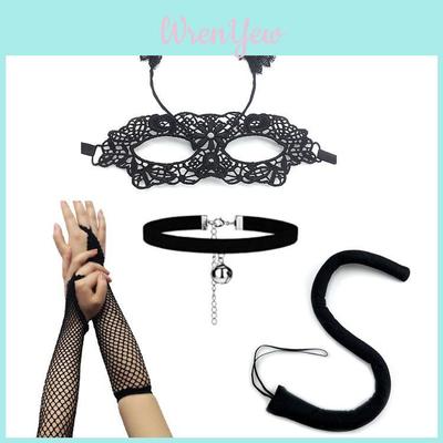 Kostuum Accessoire Kattenoren Masker Met Kantontwerp Voor Halloweenfeest En Cosplay Evenementen