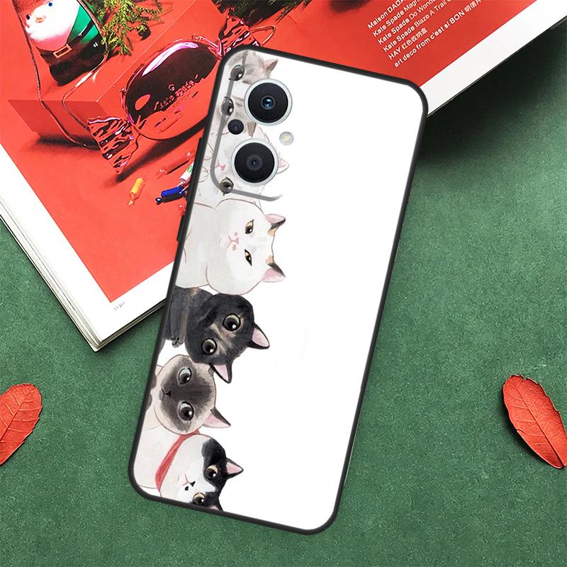 Kawaii Neko Cat Cover For OPPO Reno 5Z 4Z 2Z 8T 4 5 6 8 7 Lite 10 Pro OPPO Find X6 Pro X2 X3 X5 Lite Case