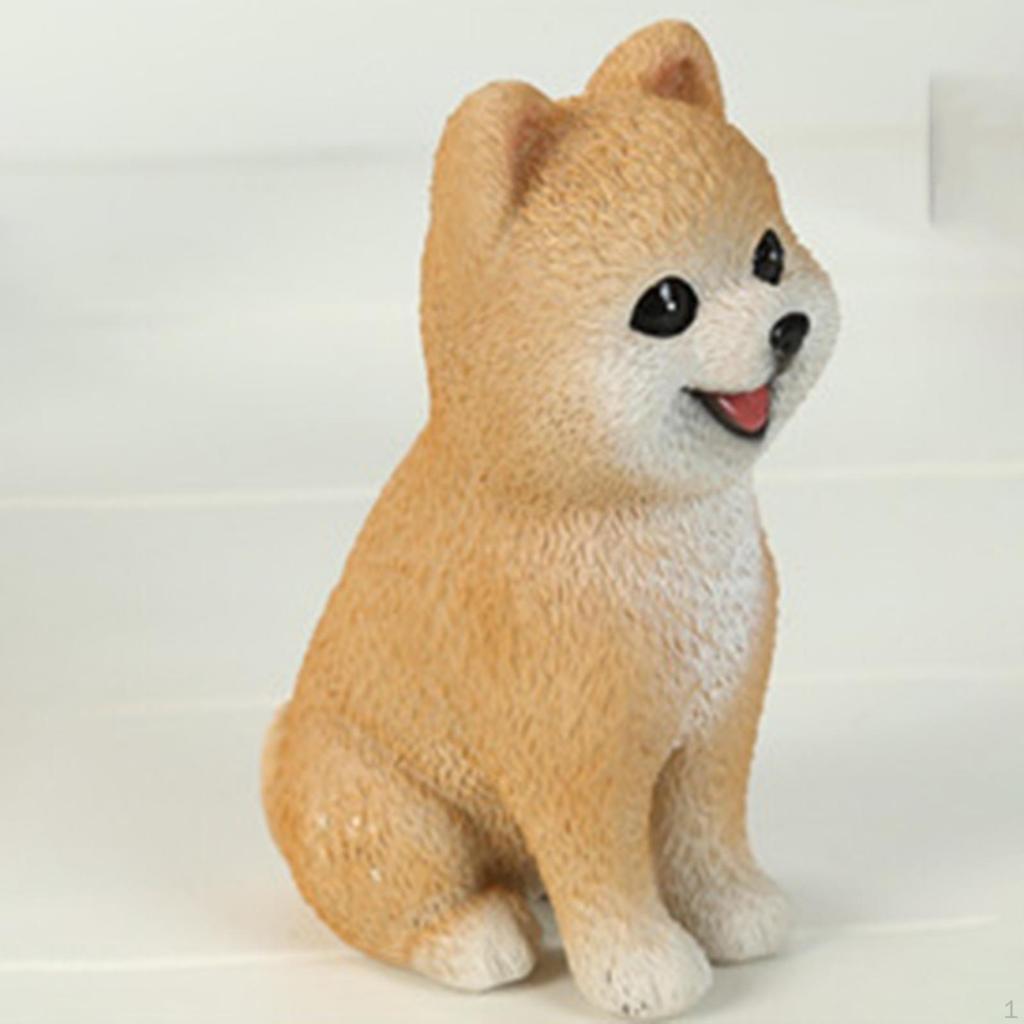 Zwergspitz Hund Figur Skulptur Tragbare Autodekoration Heimschmuck Welpenstatue