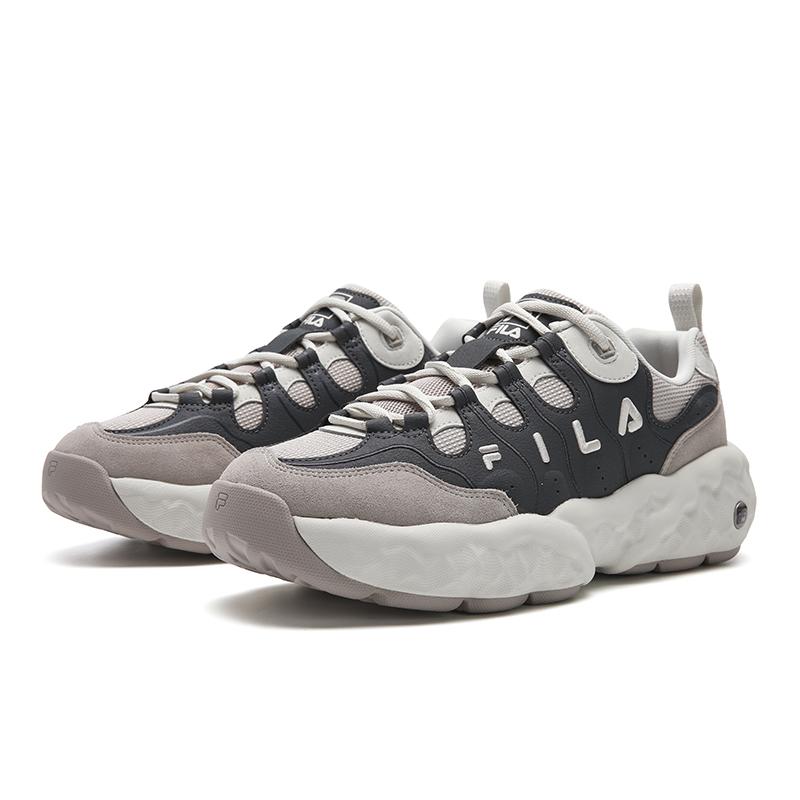 FILA MUFFIN Cushioning Abrasion Resistant Breathable Lightweight Low top Casual Shoes Men's Gray Brown F12M541145FDA