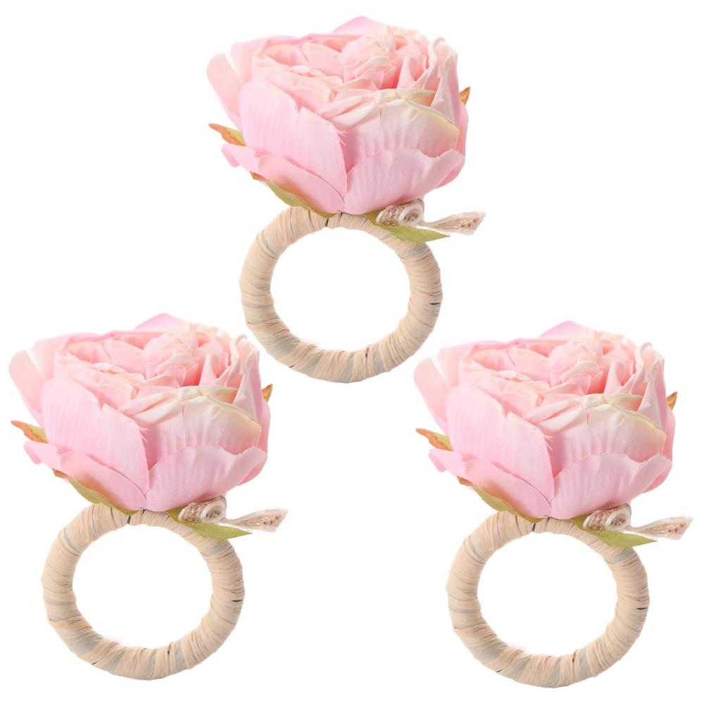 Romance Flower Napkin Holder Plastic Artificial Plant Napkin Holder  For Wedding Mother's Day Party