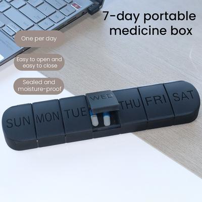 Wöchentliche Pillendose Große Kapazität Mehrere Fächer Staubdicht Leicht Tragbar 7-Tage Vitamin-Medizinbox Organizer